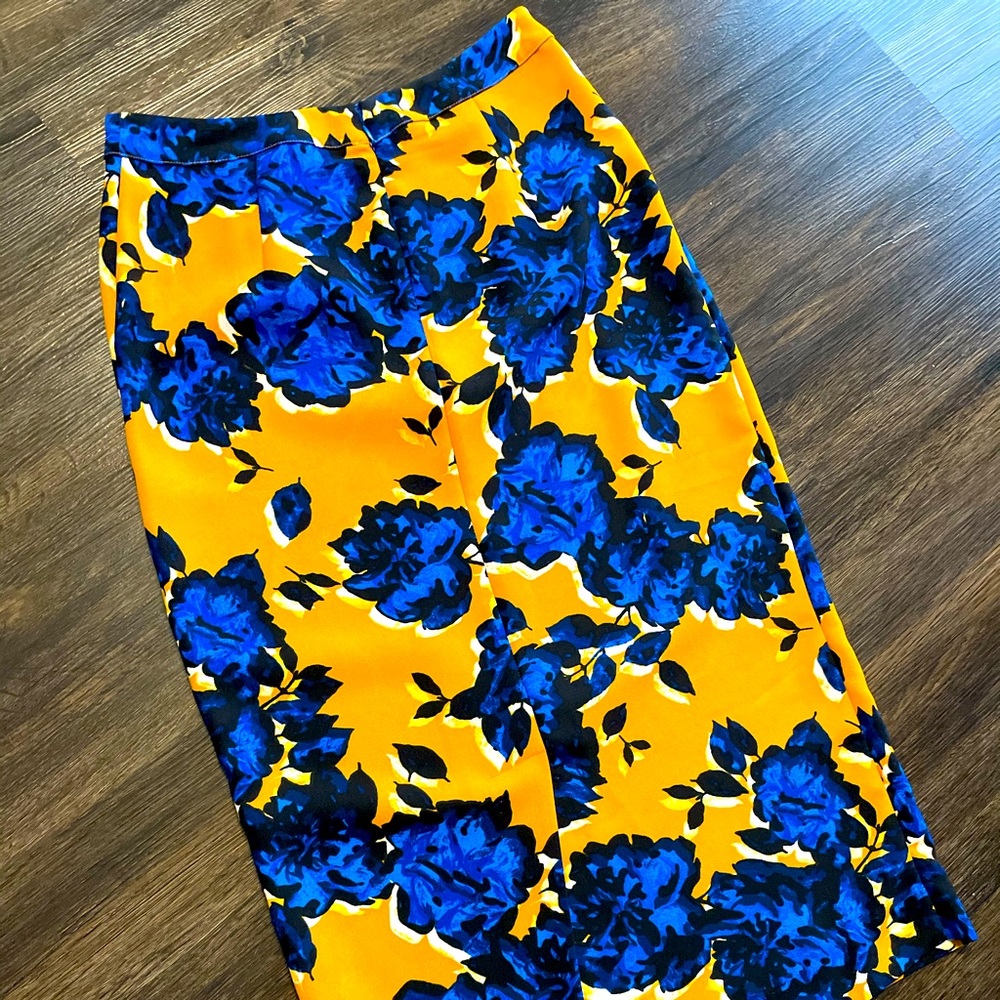 🚨SOLD🚨Yellow and Blue Floral print maxi skirt